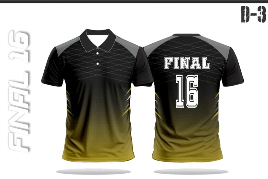 Final 16 Shadow Fade Sports Jersey – Black & Yellow