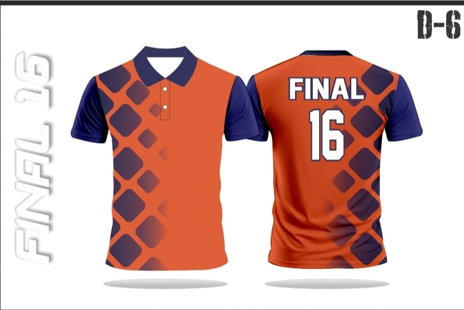 Final 16 Custom Sports Jersey – Orange & Navy Blue